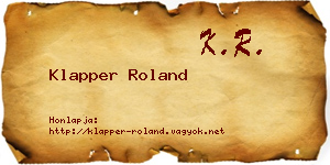 Klapper Roland névjegykártya